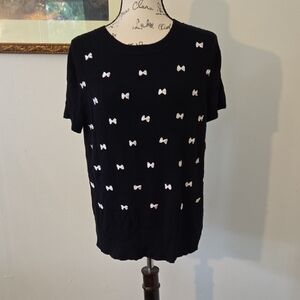 Only Mine Navy Blue Sweater With White Bows